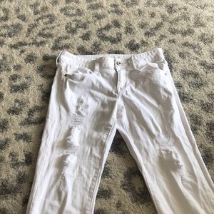 White Ripped Capris